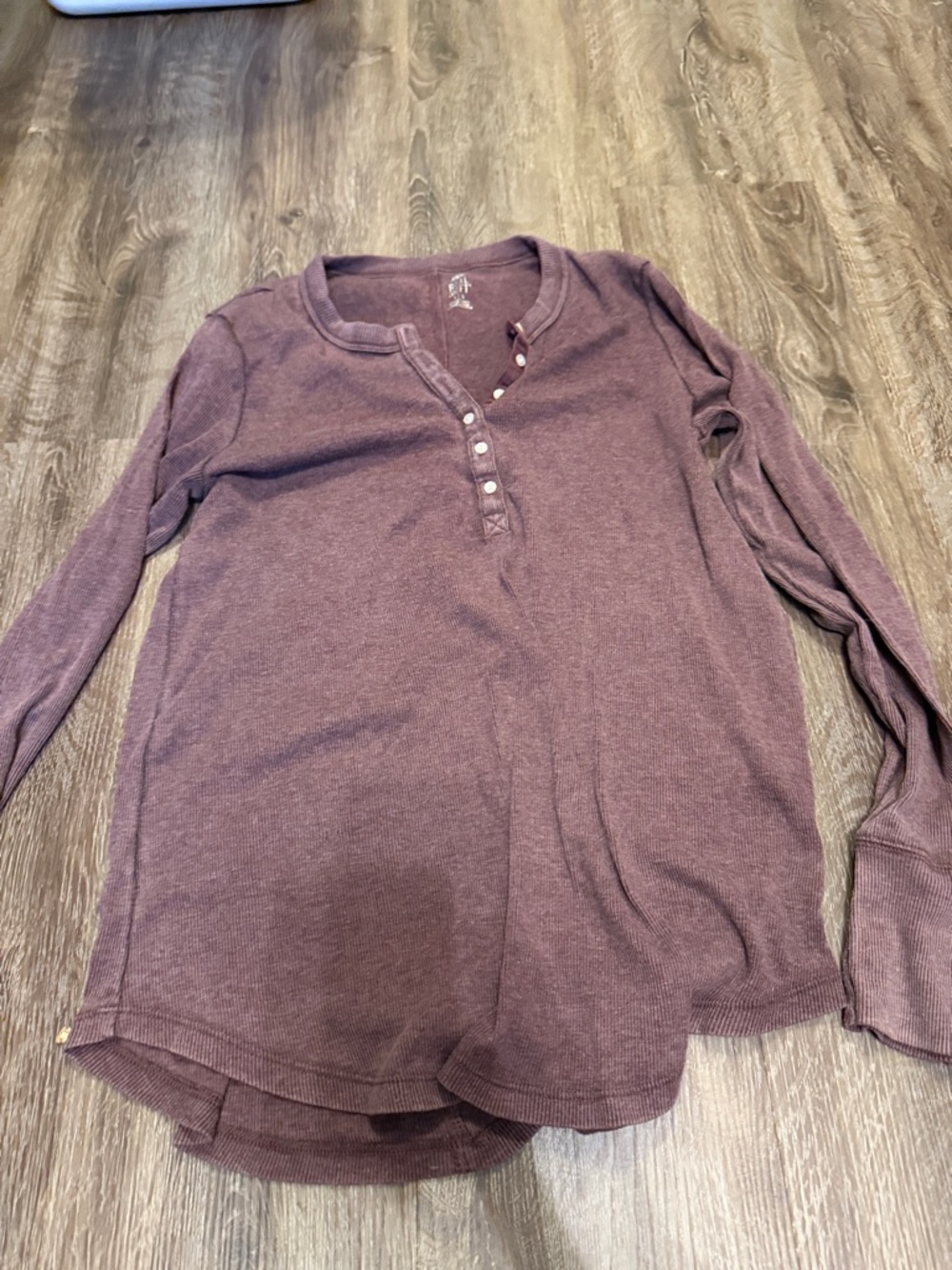 Aerie Plum Henley Long-Sleeve Top